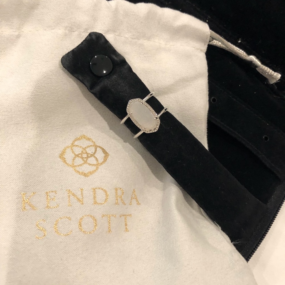 Kendra Scott Elyse silver druzy ring size 6
